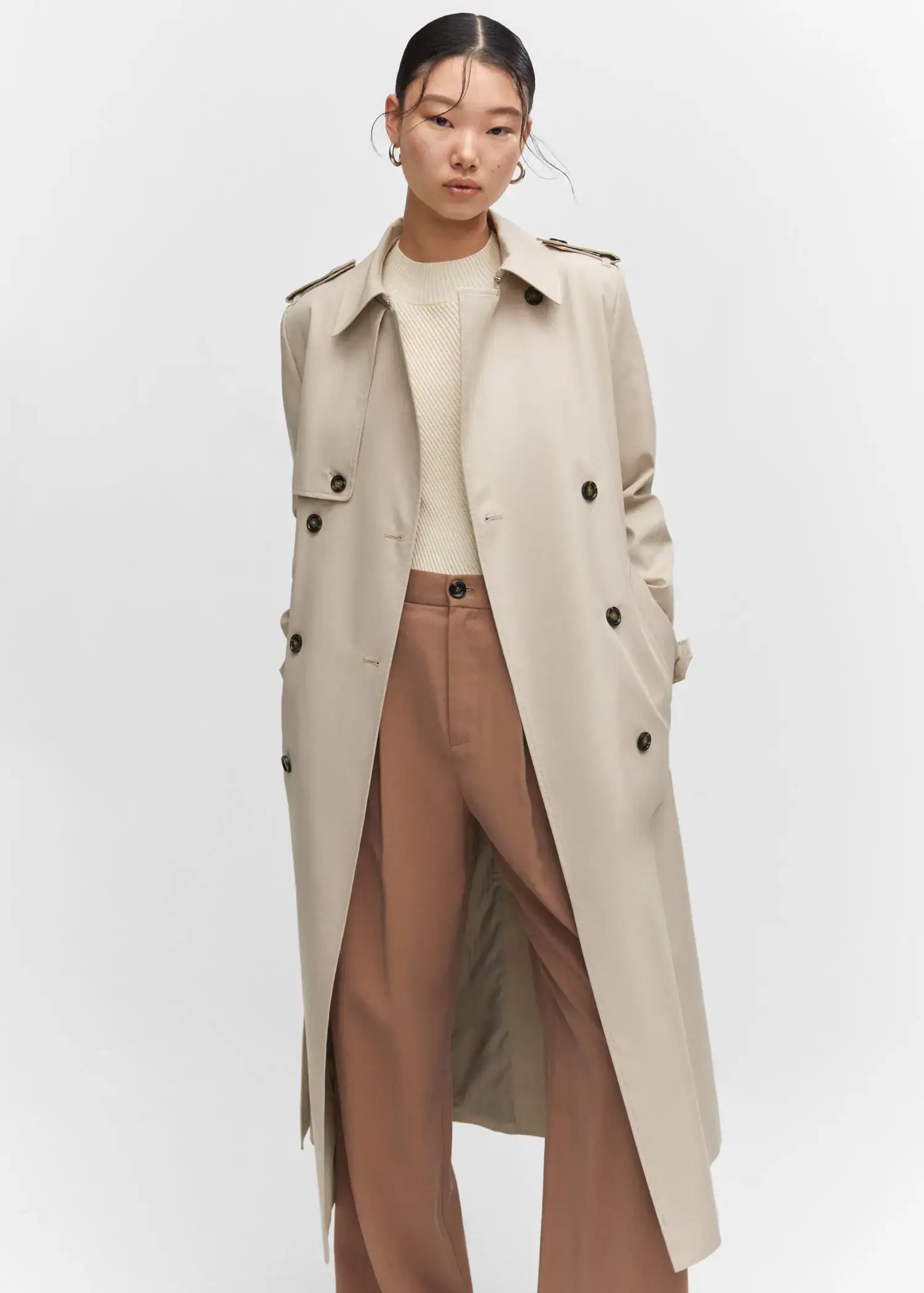 Mango Waterproof double-breasted trench coat. 2