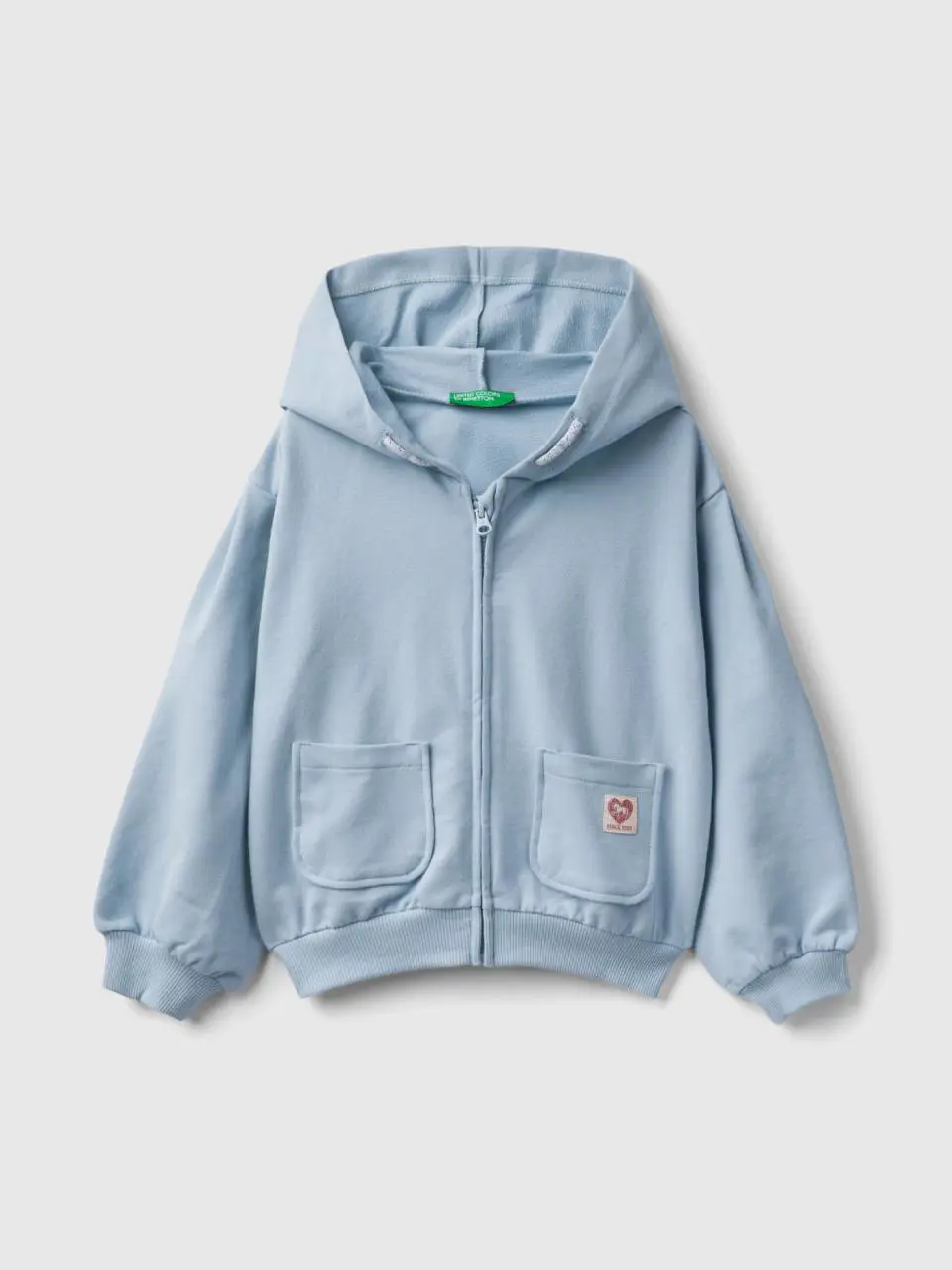 Benetton zip-up sweatshirt in stretch organic cotton. 1