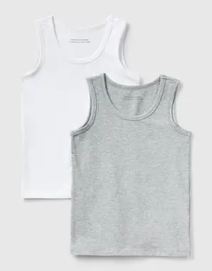 two tank tops in stretch organic cotton