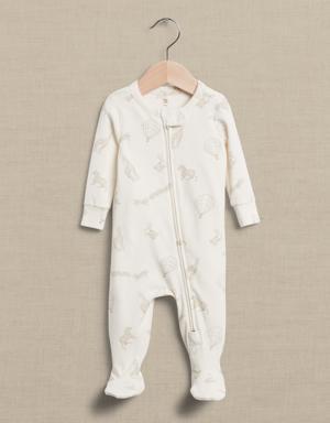 Brushed Footed One-Piece for Baby multi