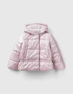 padded jacket in glossy nylon