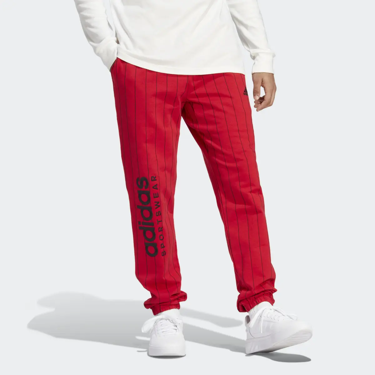 Adidas Pinstripe Fleece Pants. 1