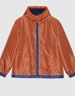 Nylon zip jacket with Geometric G print