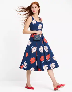 Dotty Floral Faille Dress