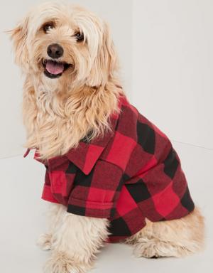 Matching Print Flannel Shirt for Pets red