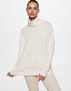 Fleece turtleneck sweater