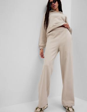 Vintage Soft Seamed Wide-Leg Sweatpants beige