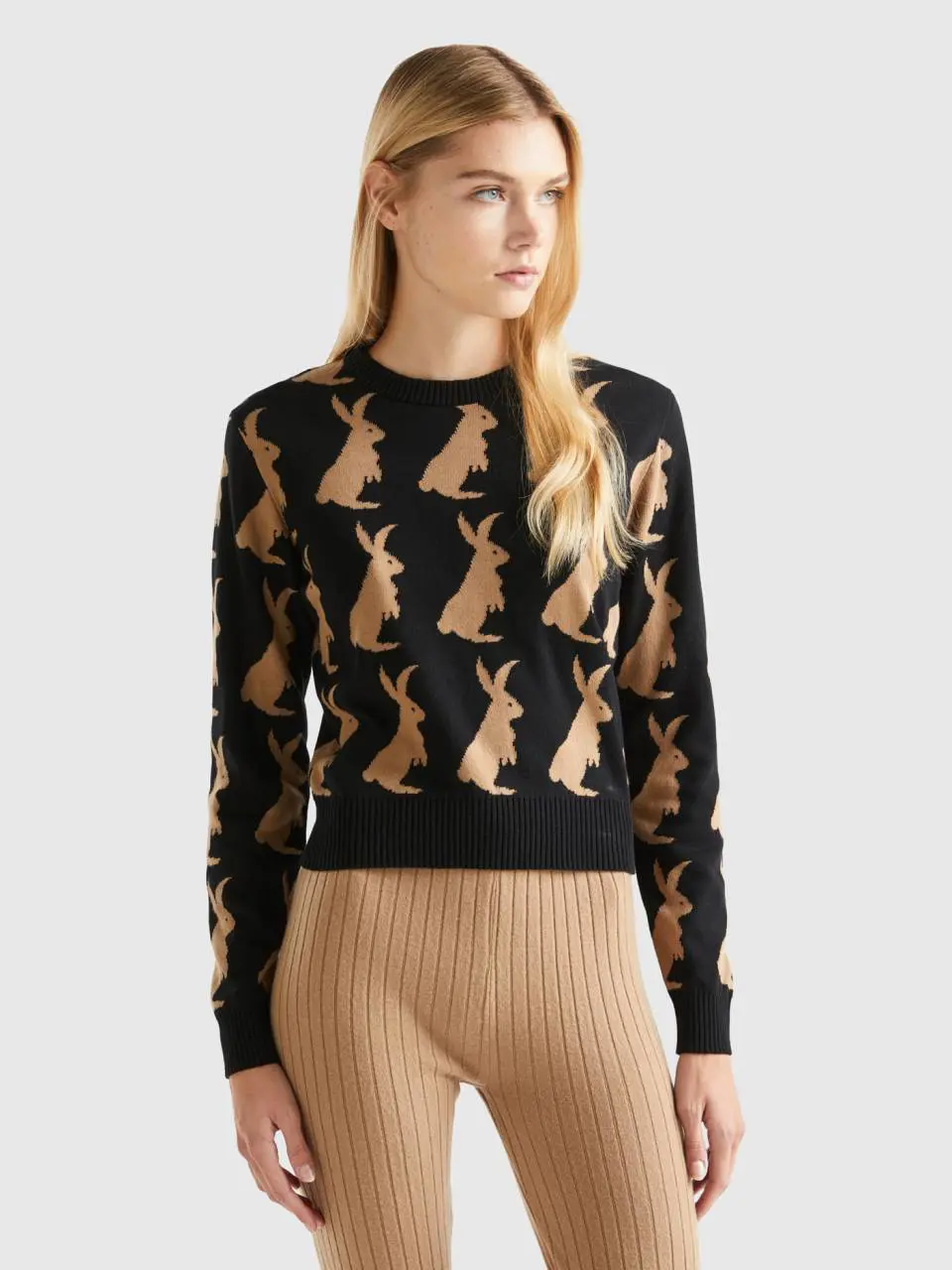 Benetton sweater with bunny pattern. 1