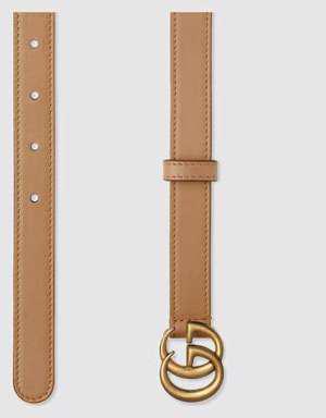 Thin belt with Double G buckle