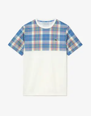Camiseta de hombre Lacoste Tennis regular fit con estampado de cuadros
