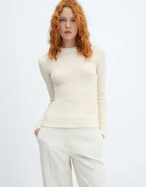 Gathered knitted t-shirt