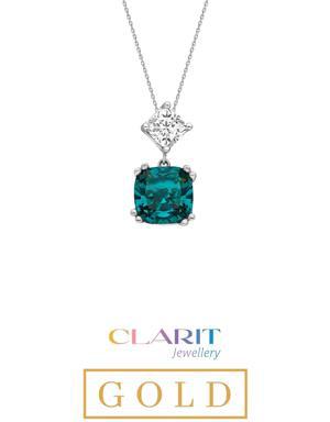 Created Paraiba Taşlı Clarit Serisi Beyaz Altın Kolye Created Paraiba Taşlı Clarit Serisi Beyaz Altın Kolye WW03760400442