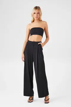 Forever 21 Forever 21 Satin Wide Leg Trousers Black. 2