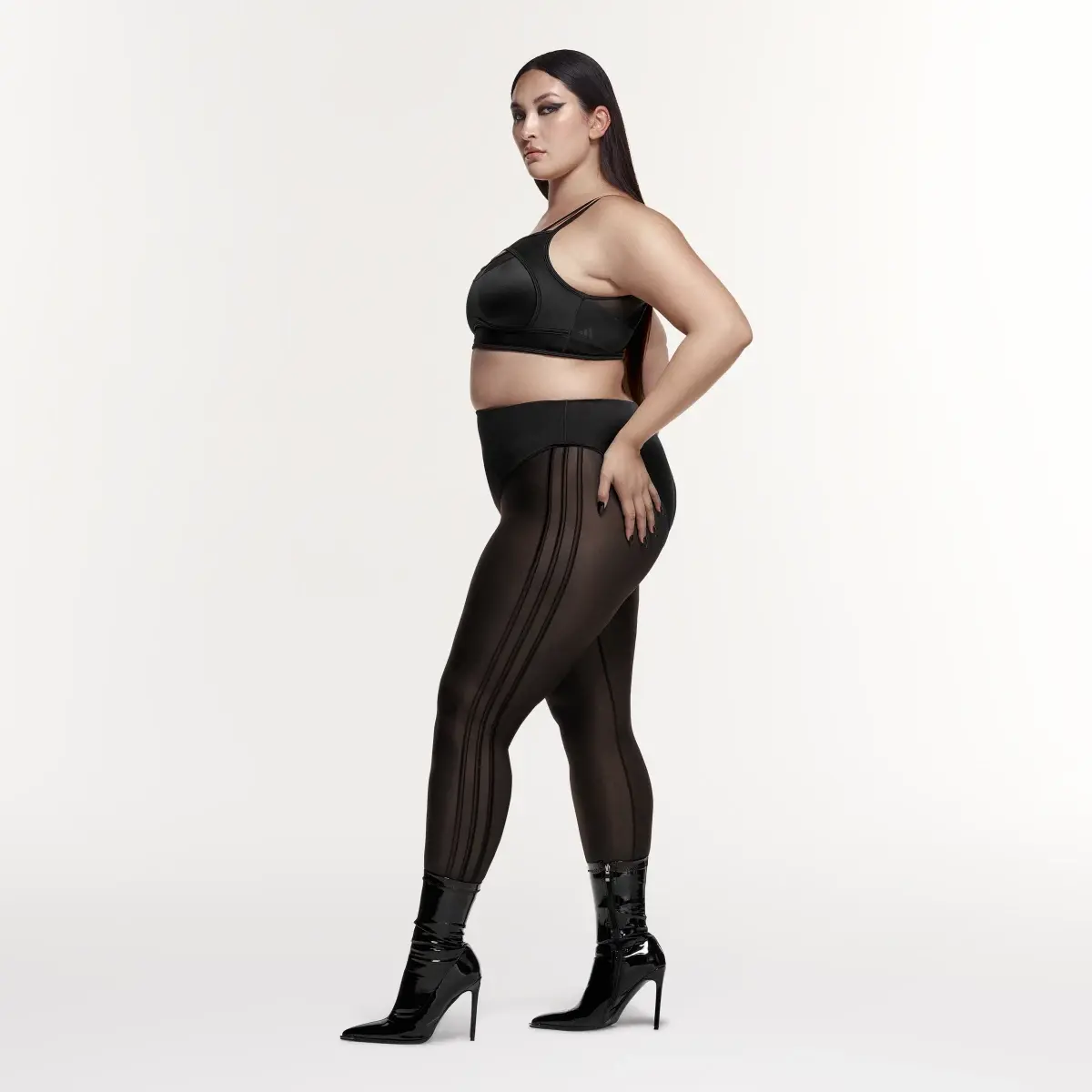 Adidas Shiny Panty Mesh Tights (Plus Size) - IN8656