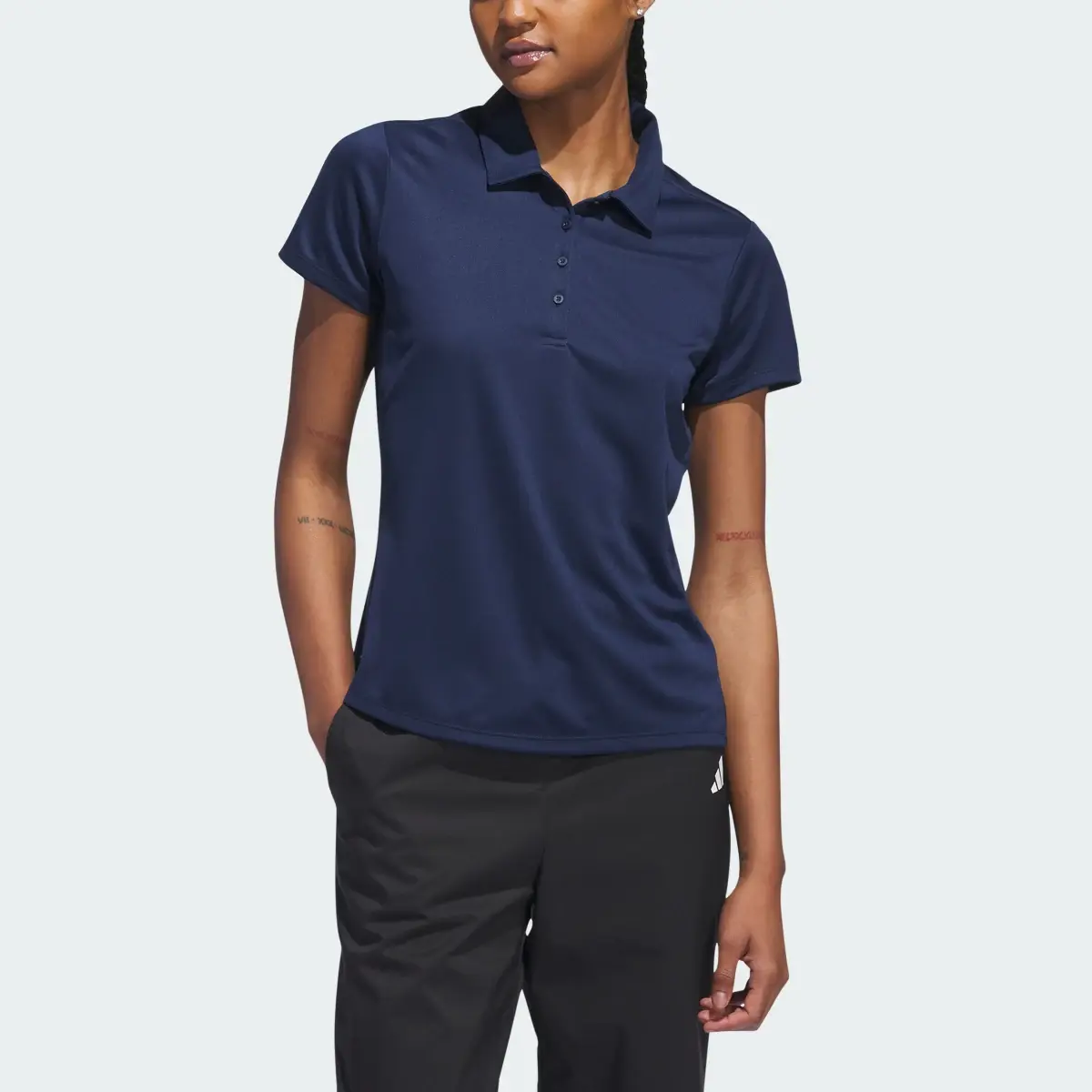 Adidas Women's Solid Performance Short Sleeve Polo Tişört. 1