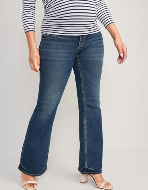 Maternity Full Panel Flare Jeans blue