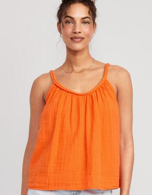 Old Navy Sleeveless Braided-Strap Top for Women orange