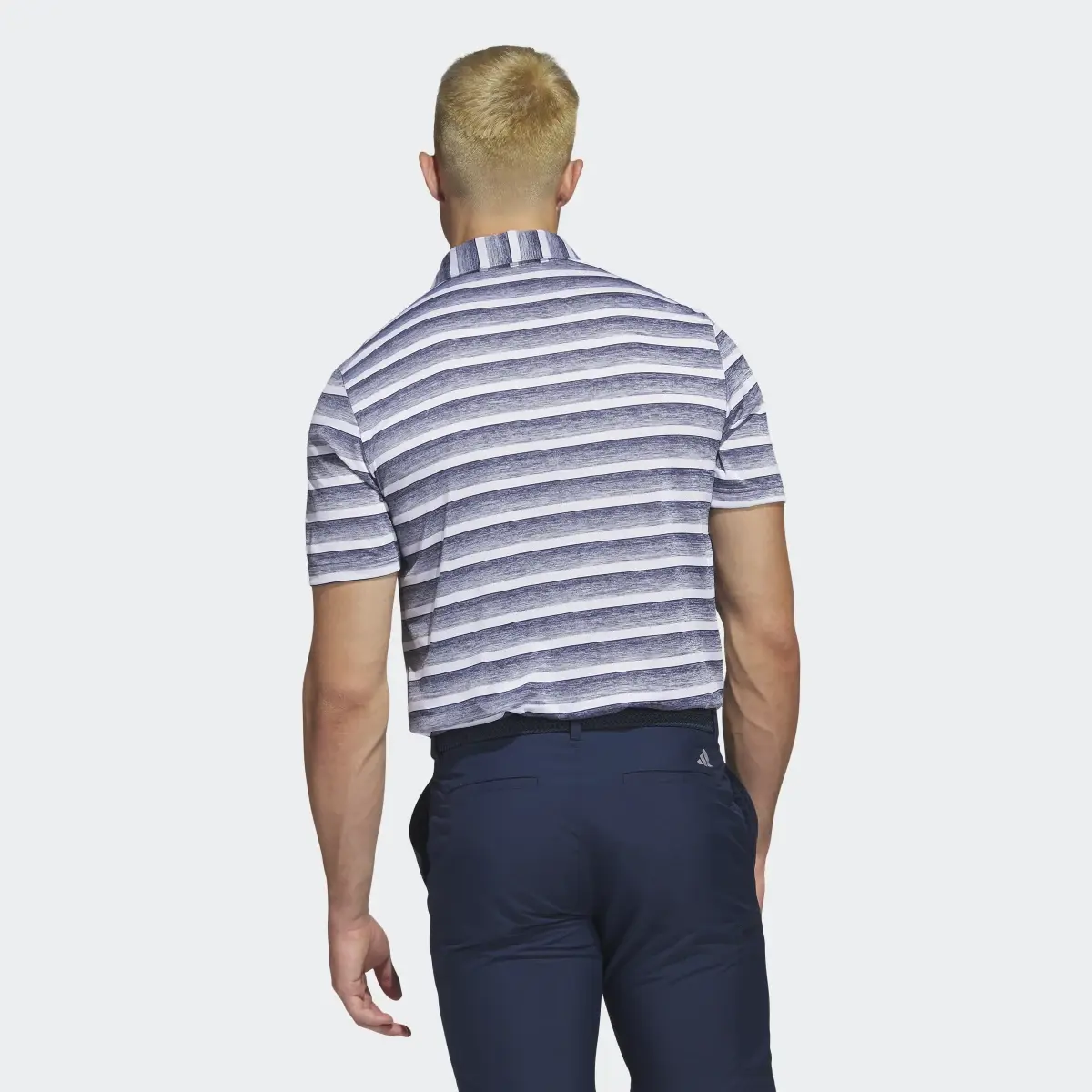 Adidas Two-Color Striped Golf Polo Shirt. 3