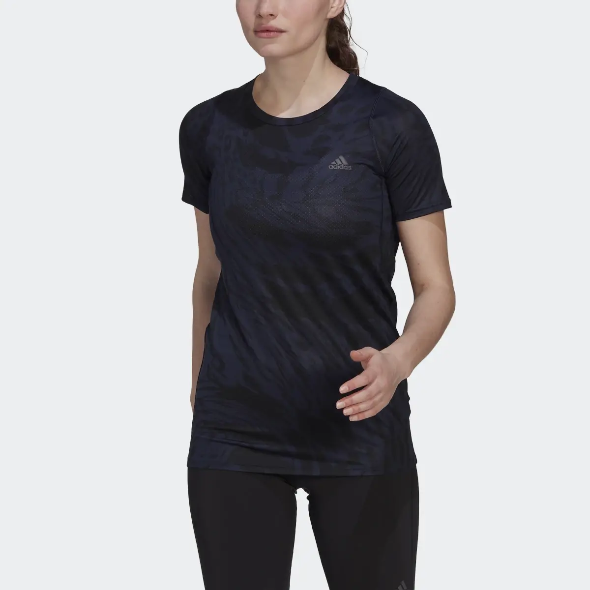 Adidas Fast Allover Print Running Tee. 1