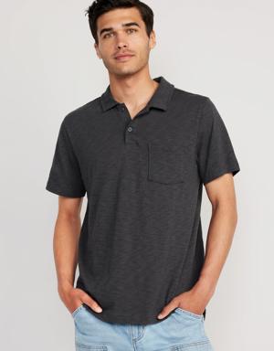 Old Navy Classic Fit Linen-Blend Polo for Men black