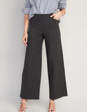 High-Waisted Pull-On Pixie Wide-Leg Pants gray