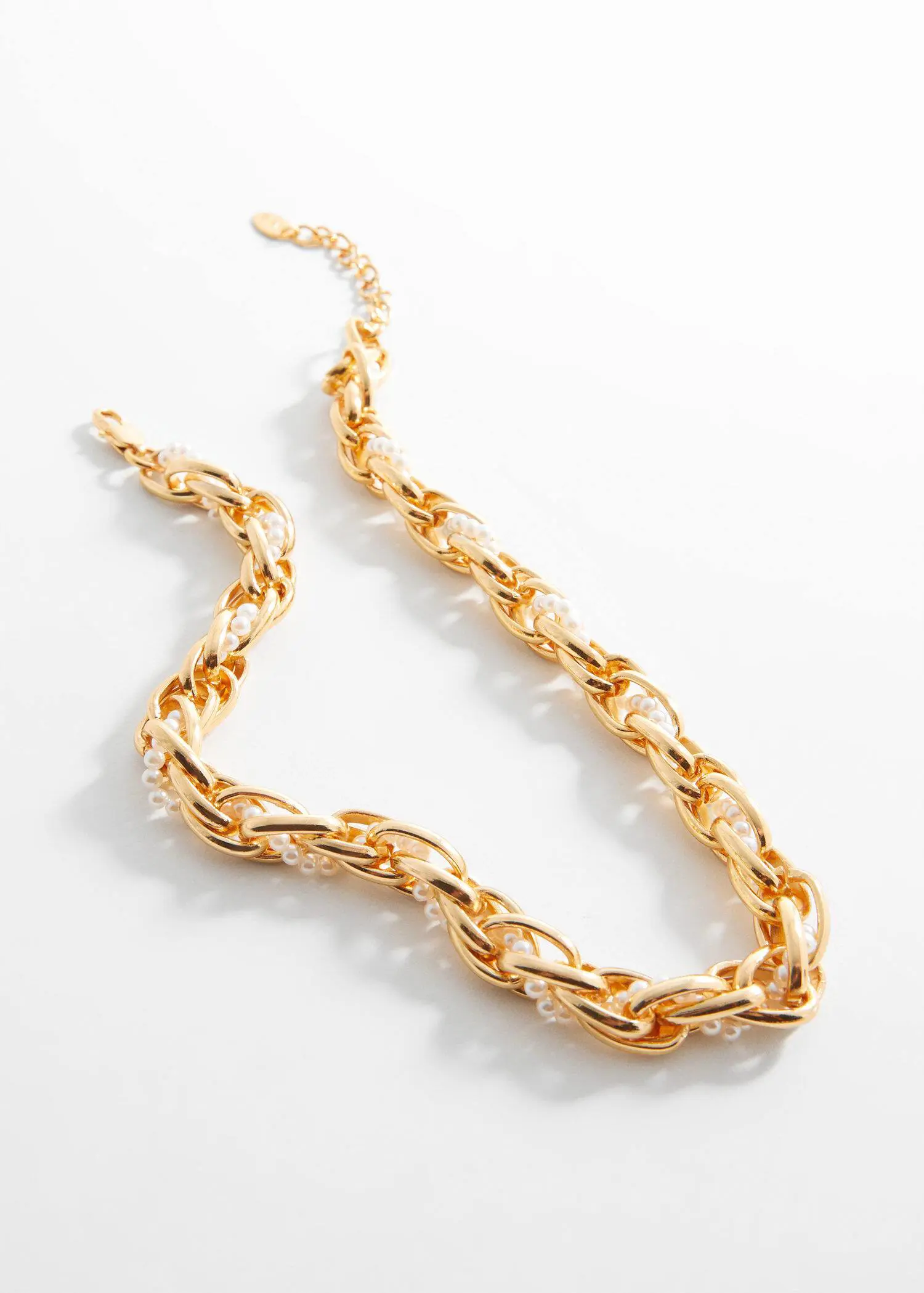 Mango Intertwined necklace with pearl detail. 1