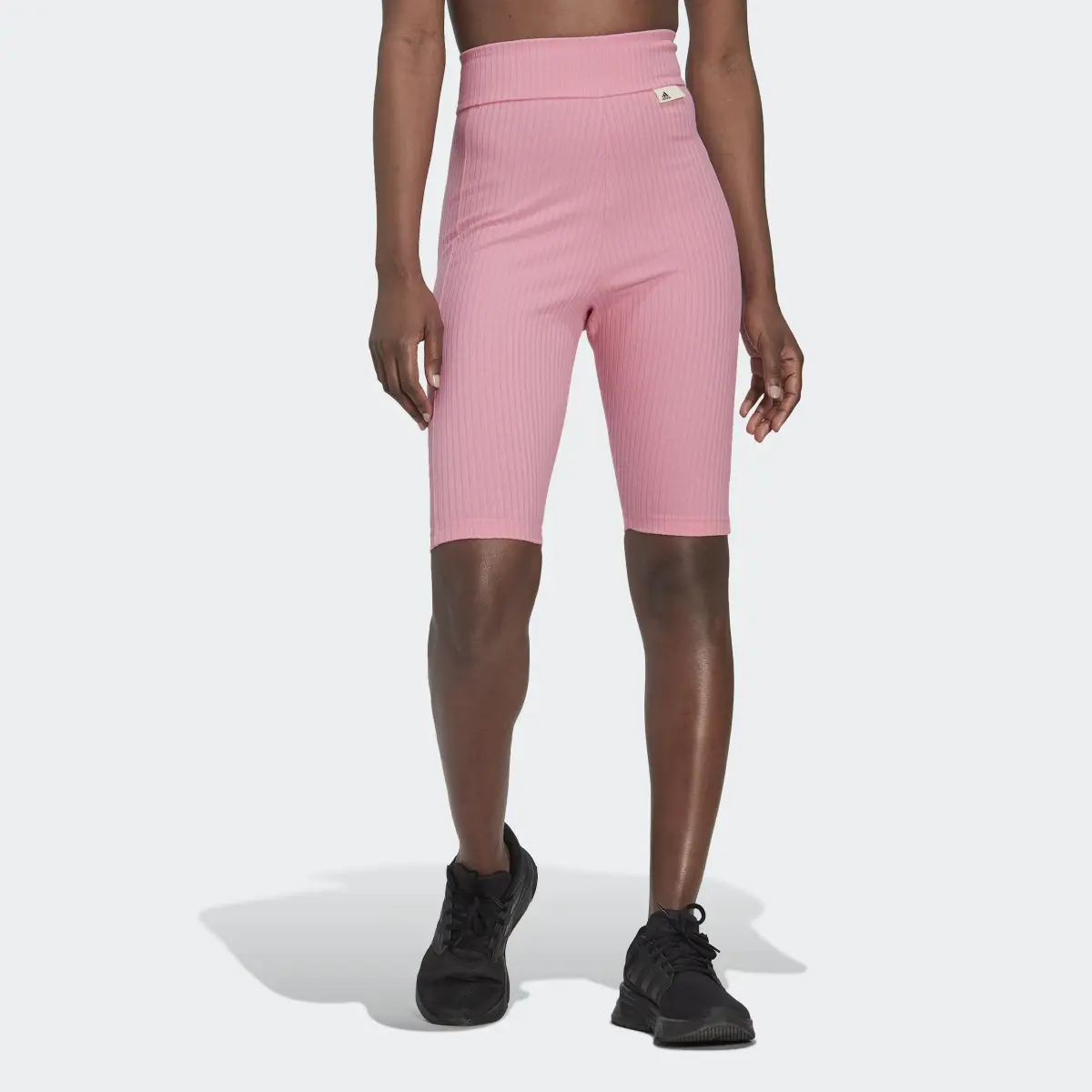 Adidas Studio Lounge Ribbed Shorts. 1