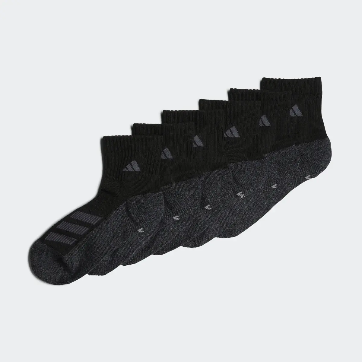 Adidas Cushioned Angle Stripe Quarter Socks 6 Pairs. 2