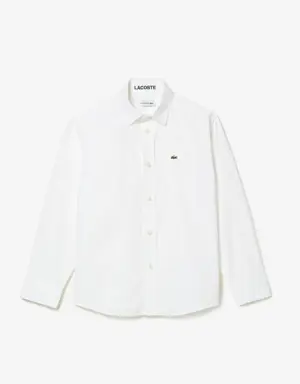 Camisa de algodão Oxford com estampado às riscas Lacoste para criança