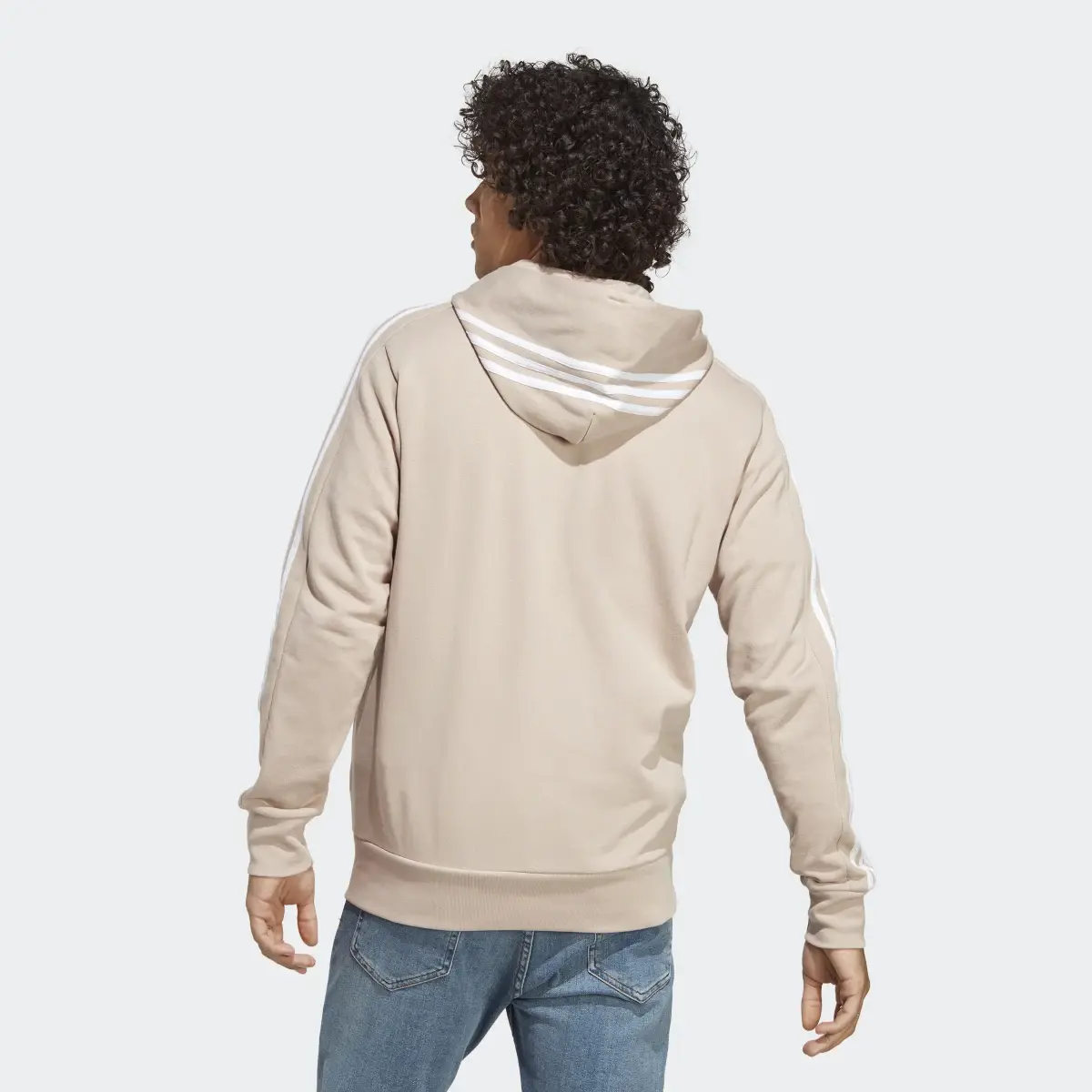 Adidas Felpa con cappuccio Essentials French Terry 3-Stripes Full-Zip. 3