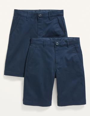 Straight Uniform Shorts 2-Pack for Boys (At Knee) blue