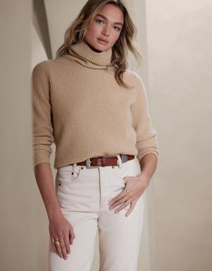 Chiara Cashmere Turtleneck Sweater beige