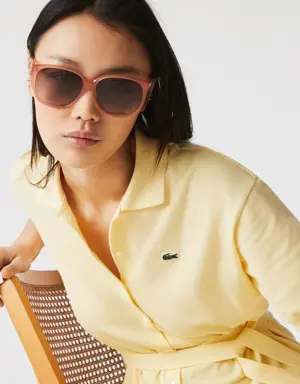 Lacoste Rectangle Acetate Oversize Look Sunglasses