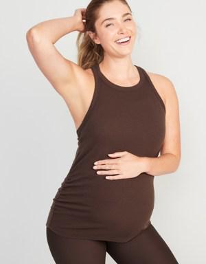 Old Navy Maternity UltraLite All-Day Rib-Knit Racerback Tank Top brown