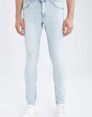 Skinny Comfort Fit Normal Bel Dar Paça Jean Pantolon