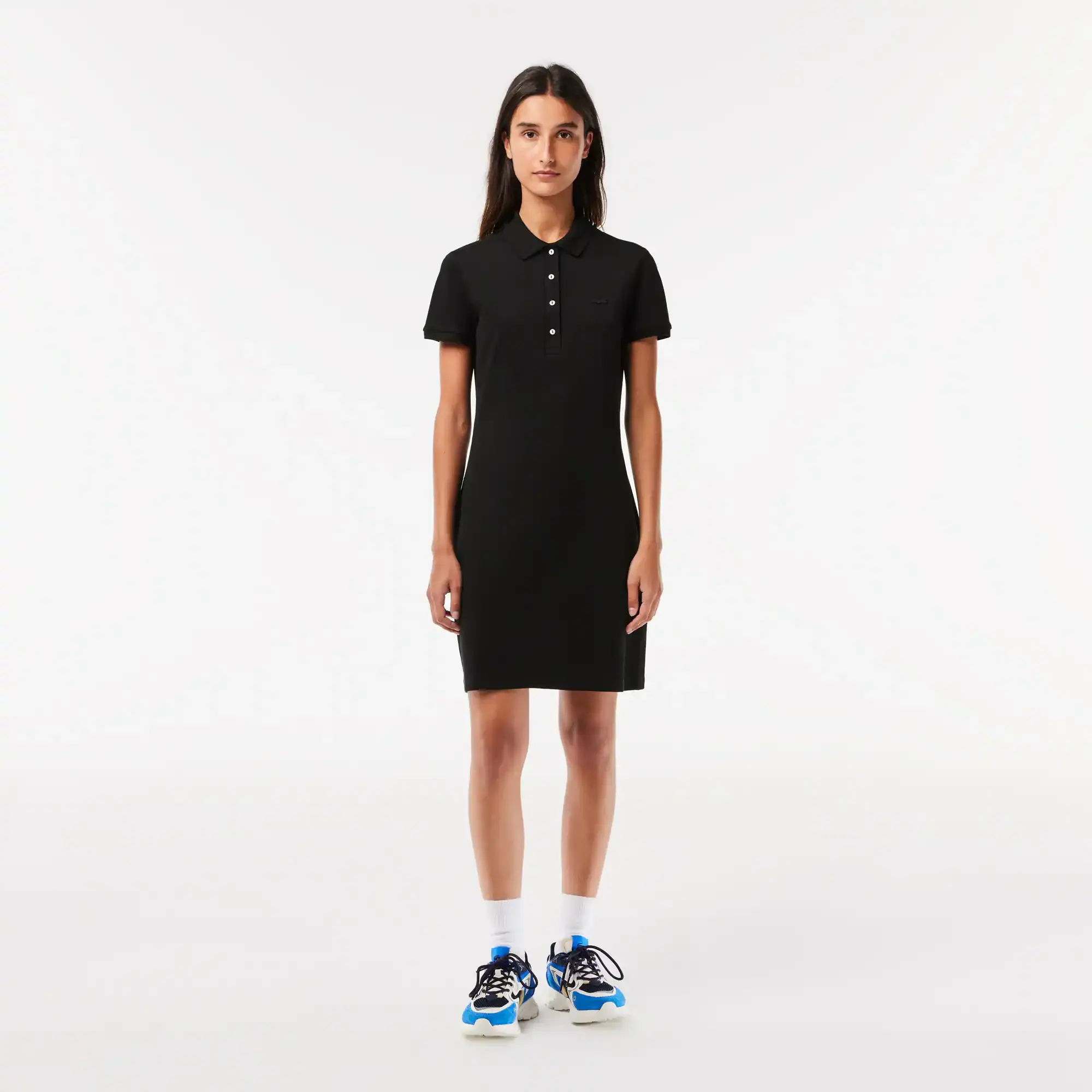 Lacoste Vestido polo en piqué de algodón stretch para mujer. 1 Lacoste Vestido polo en piqué de algodón stretch para mujer. 1