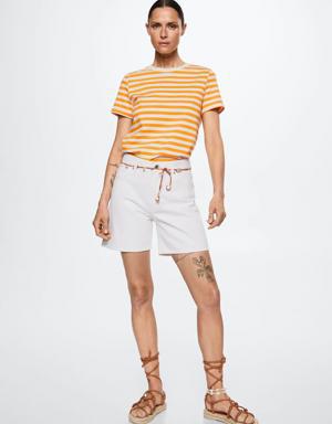 Mango Striped cotton T-shirt