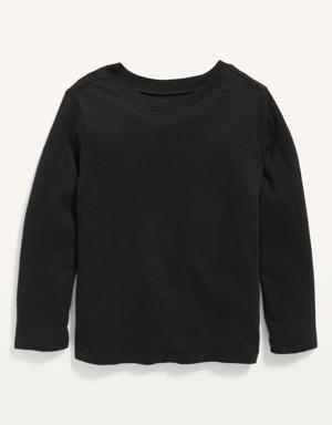 Unisex Long-Sleeve Solid T-Shirt for Toddler black