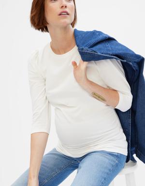 Maternity Puff Sleeve T-Shirt white