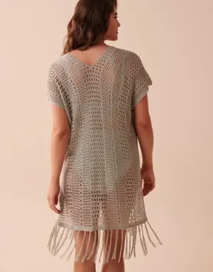 Lace Up Crochet Caftan