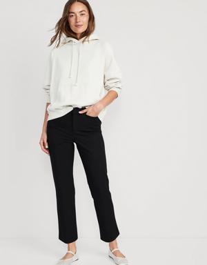 High-Waisted Pixie Straight Ankle Pants black