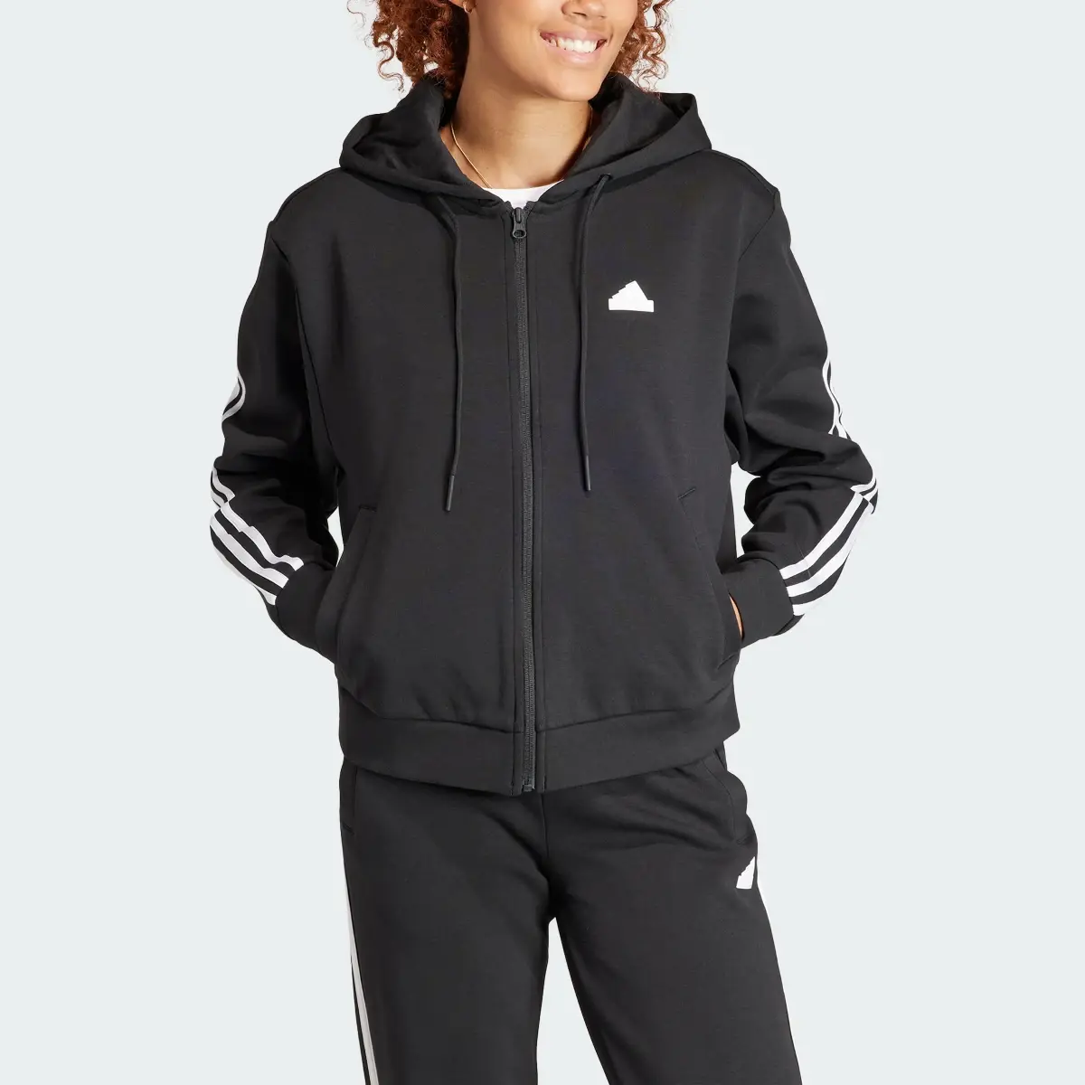 Adidas Future Icons 3-Stripes Full Zip Hoodie. 1