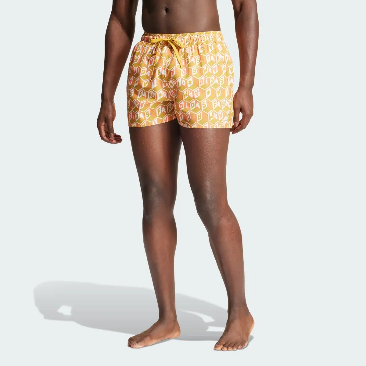 Adidas FARM Rio 3-Stripes CLX Swim Shorts. 1