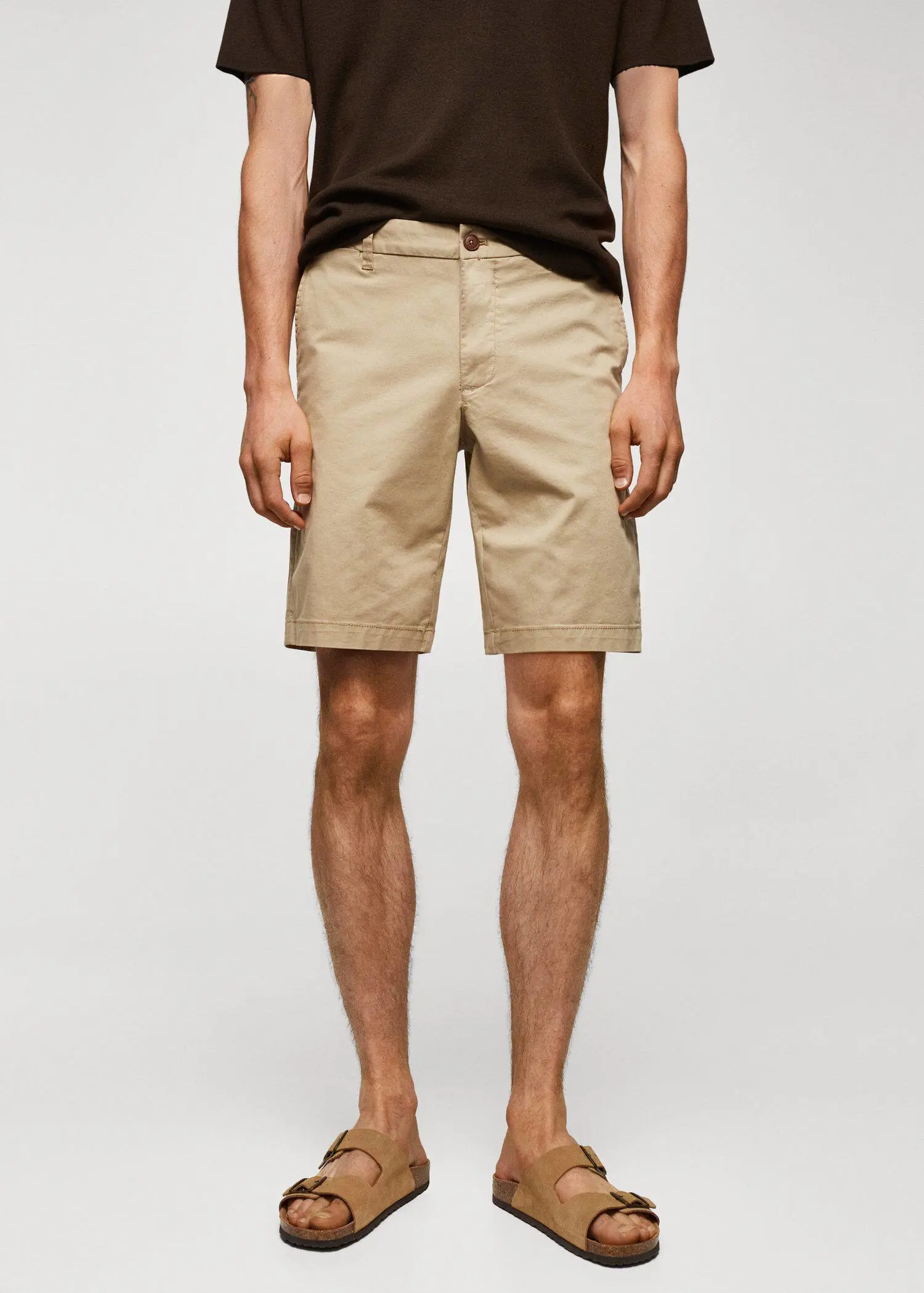 Mango Slim fit chino cotton Bermuda shorts. 2