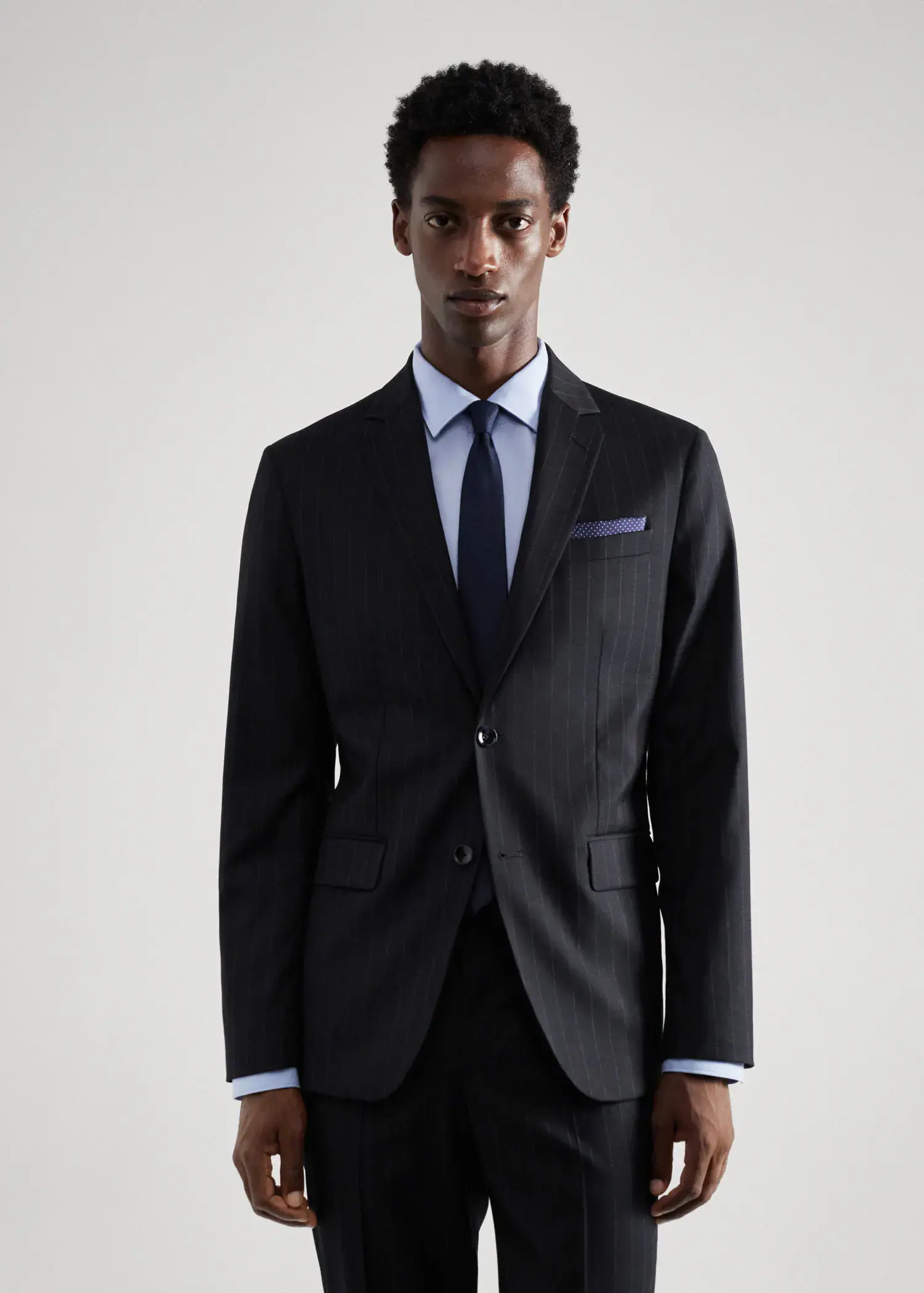 Mango Stretch fabric slim-fit suit blazer. 1