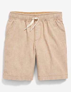 Straight Linen-Blend Jogger Shorts for Boys (At Knee) beige