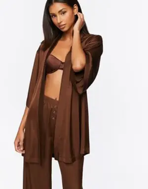 Forever 21 Belted Satin Robe Brown