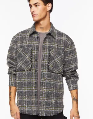 Forever 21 Boucle Plaid Shirt Grey/Multi