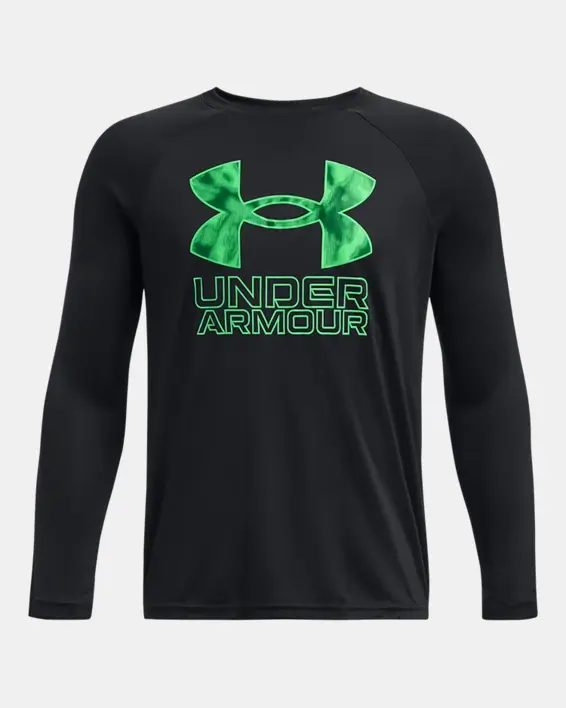 Under Armour Boys' UA Tech™ Hybrid Print Fill Long Sleeve. 1