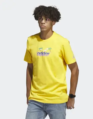 Adidas Linear Beach-Bit Short Sleeve Graphic Tee. 2 Adidas Linear Beach-Bit Short Sleeve Graphic Tee. 2